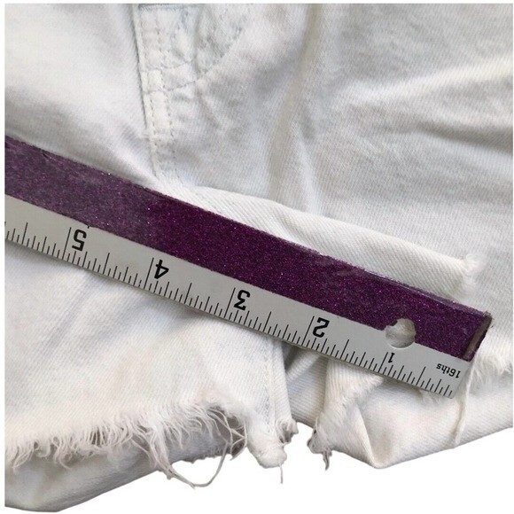 J Brand denim shorts broken bone cut off white light distressed size 26 | 2 - Picture 7 of 8